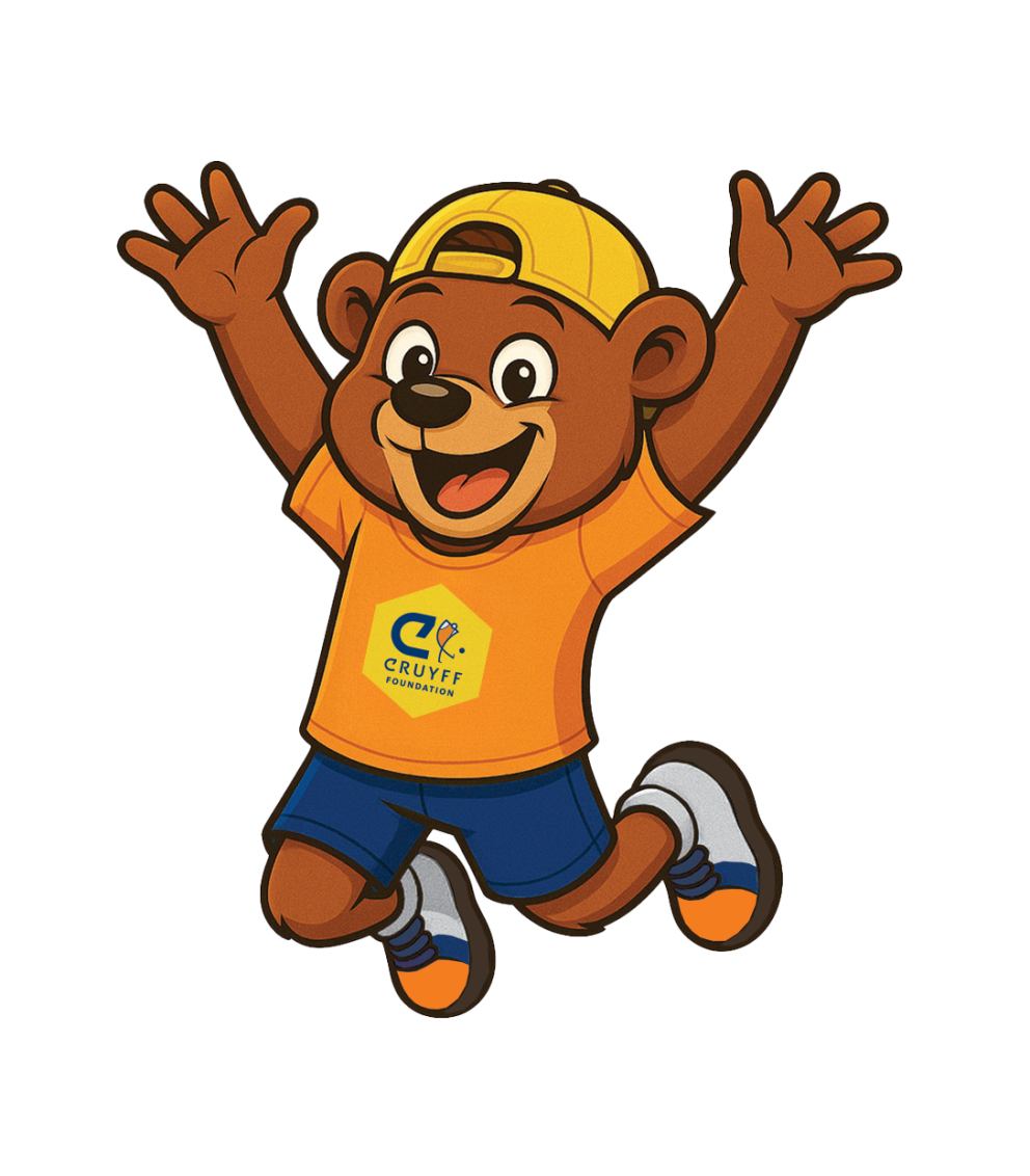 Cruyffie jumping in the air